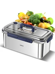 Food Storage Containers with Lids Airtight Food Grade 316 Stainless Steel Large Capacity Leakproof Kitchen Storage Container