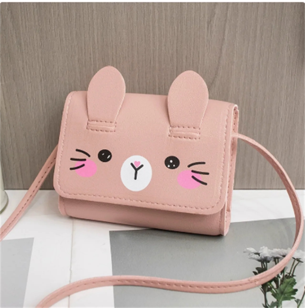 

Princess Style Leather Small Shoulder Wallet Children's Mini Handbag Cute Portable Coin Purse for Girls Daily Dress Up & Outdoor