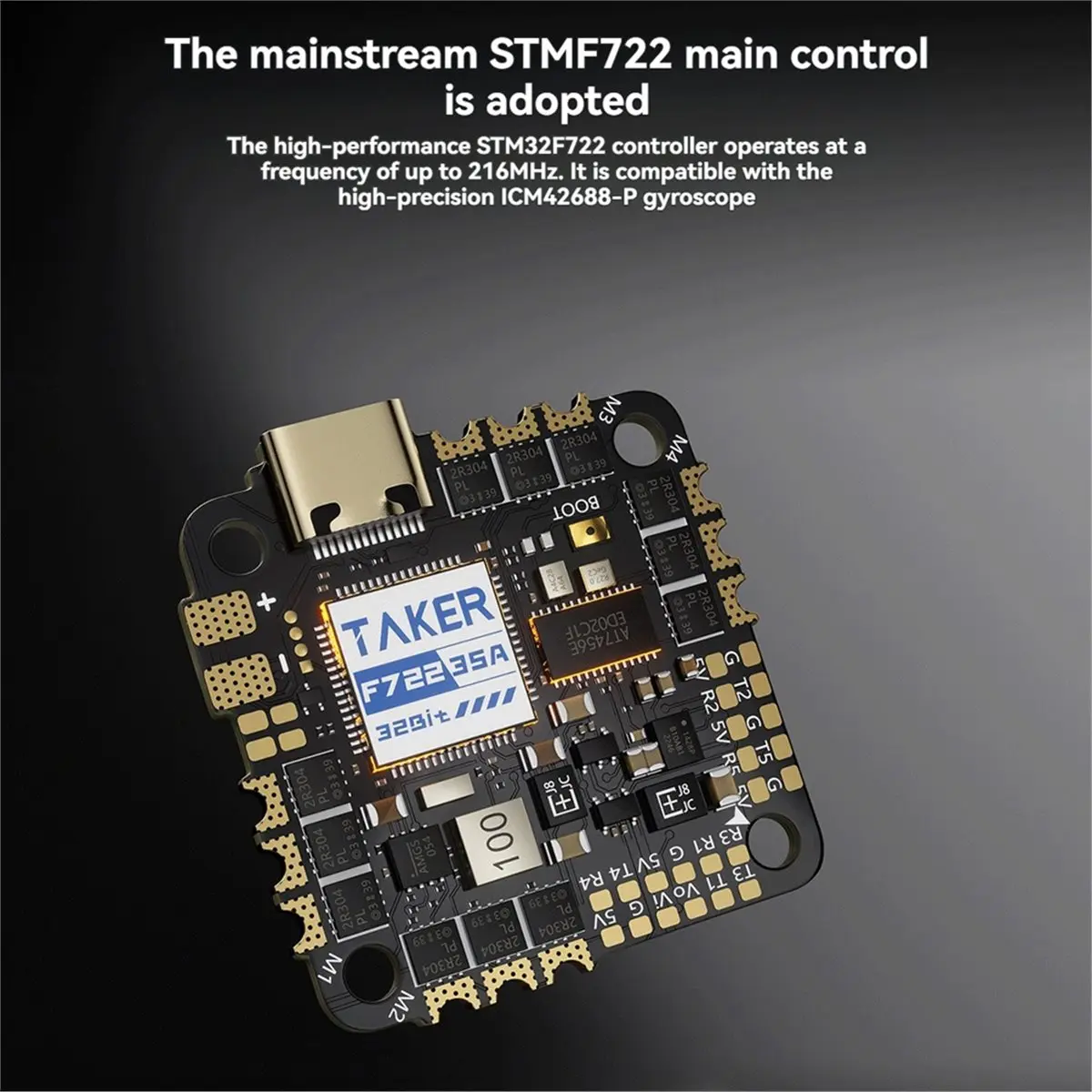 Y2117A*☀▃F722 35A 32Bit AIO Flight Controller 2-6S PWM 128K Refresh INAV Firmware for FPV Racing Drone Quadcopter