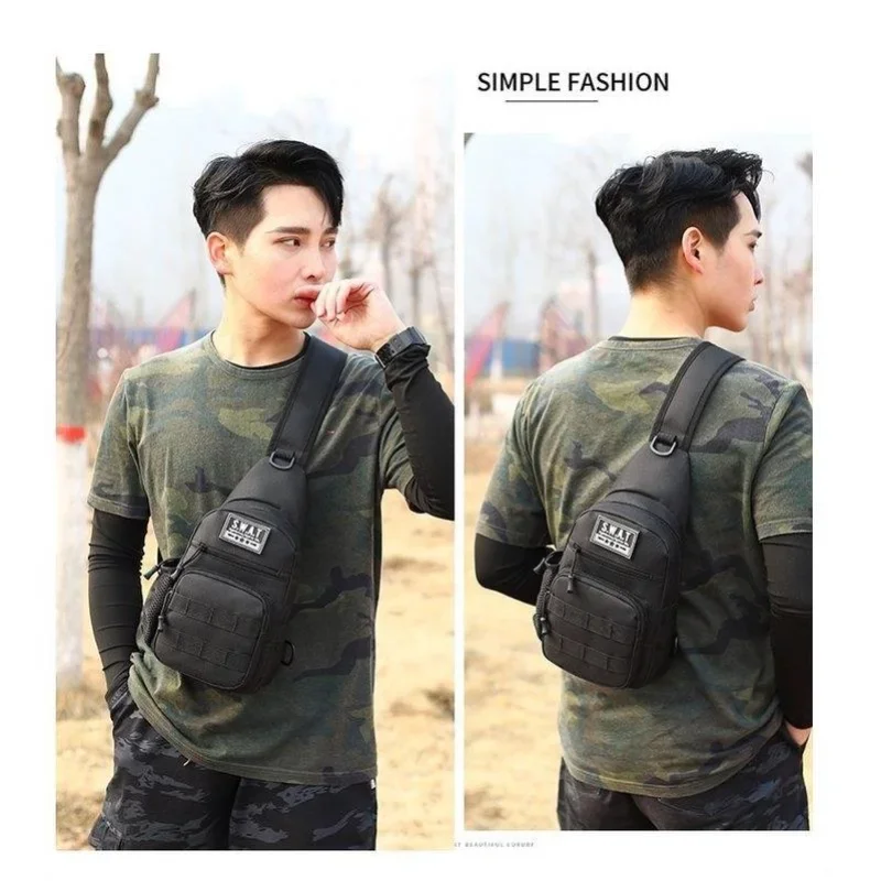 2024 New Male Korean Crossbody Bag Casual Zipper Car Sewing Line Oxford Cloth Package Small Backpack Shoulder Men Tide Chest Bag