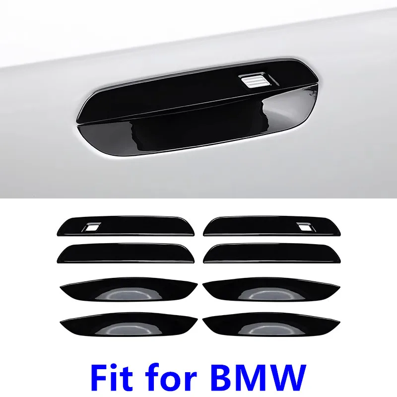 ⭐Genuine⭐ For BMW 5 Series i5 G60 2024-2025 Carbon Fiber Door Handle Covers Bowls Scratch Protector Sticker Trim 8PCS