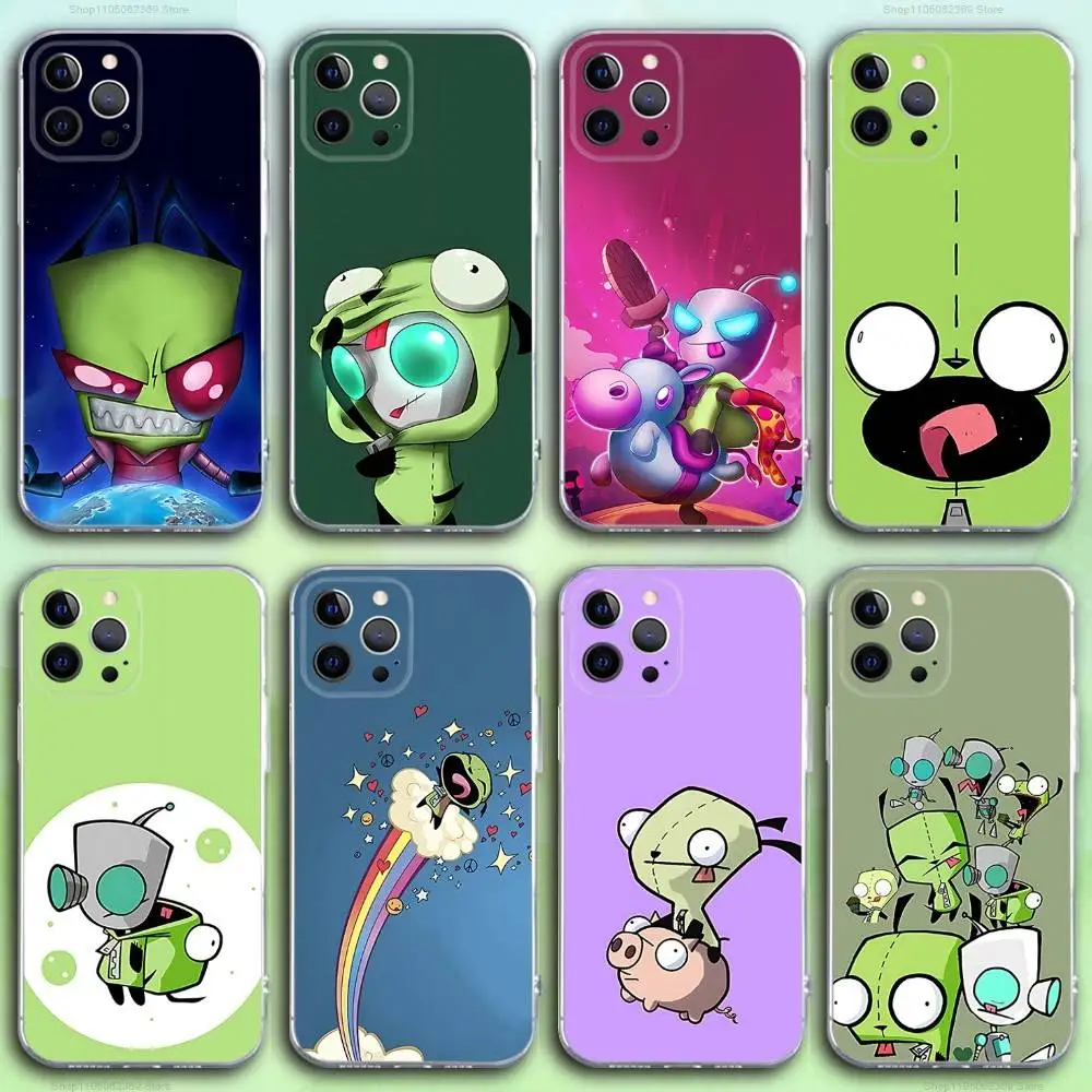 

I-Invader Zim Gir Phone Case For iPhone 17,16,15,14,13,12,11 Pro,Max,Plus,X,XS,XR,SE4,E Mini Transparent Soft Cover