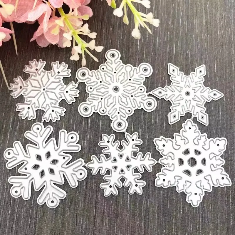 6 stylesChristmas Snowflake Metal Cutting Dies Scrapbooking Photo Die Cut Embossing Cutter Decoration view 5