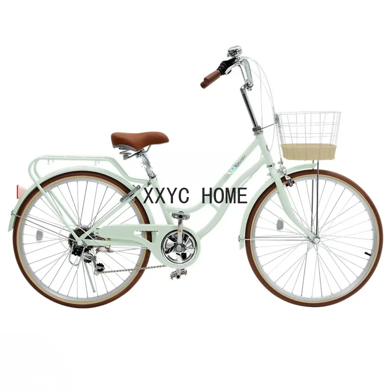 26-Inch Adult Women's Variable Speed Retro Pastoral Style Walking Parent-Child City Commuter Bicycle