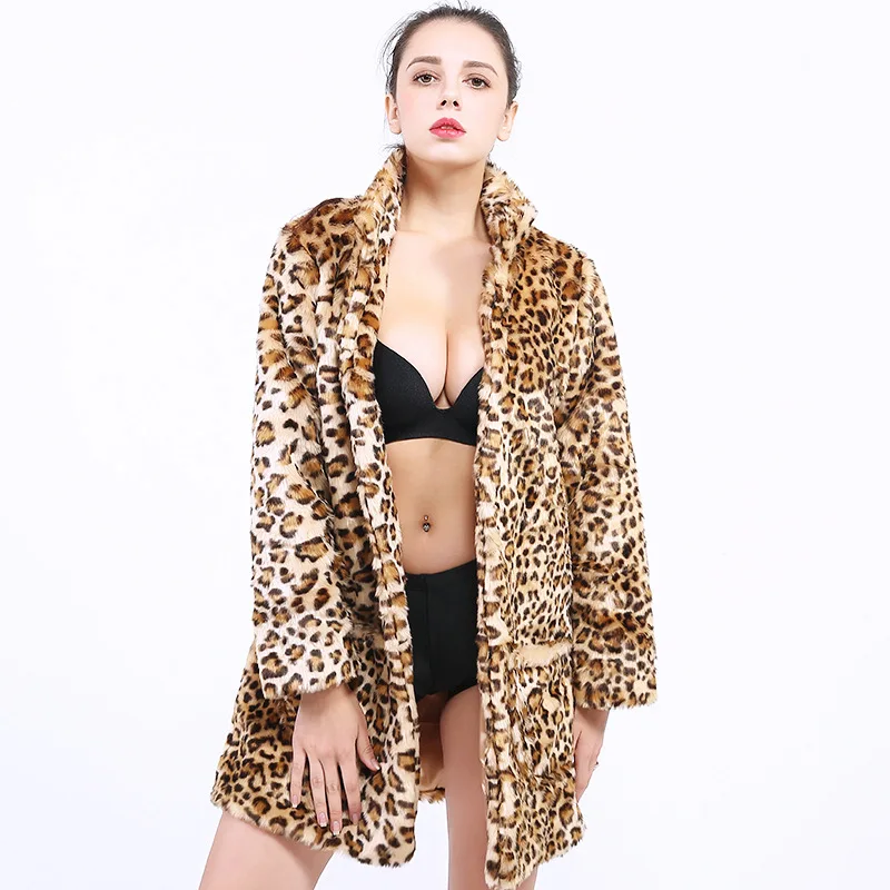 European and American New Fur Coats for Women At Home Are Comfortable, Sexy and Warm, Amazon Hot-selling Leopard Print Coats, Ha