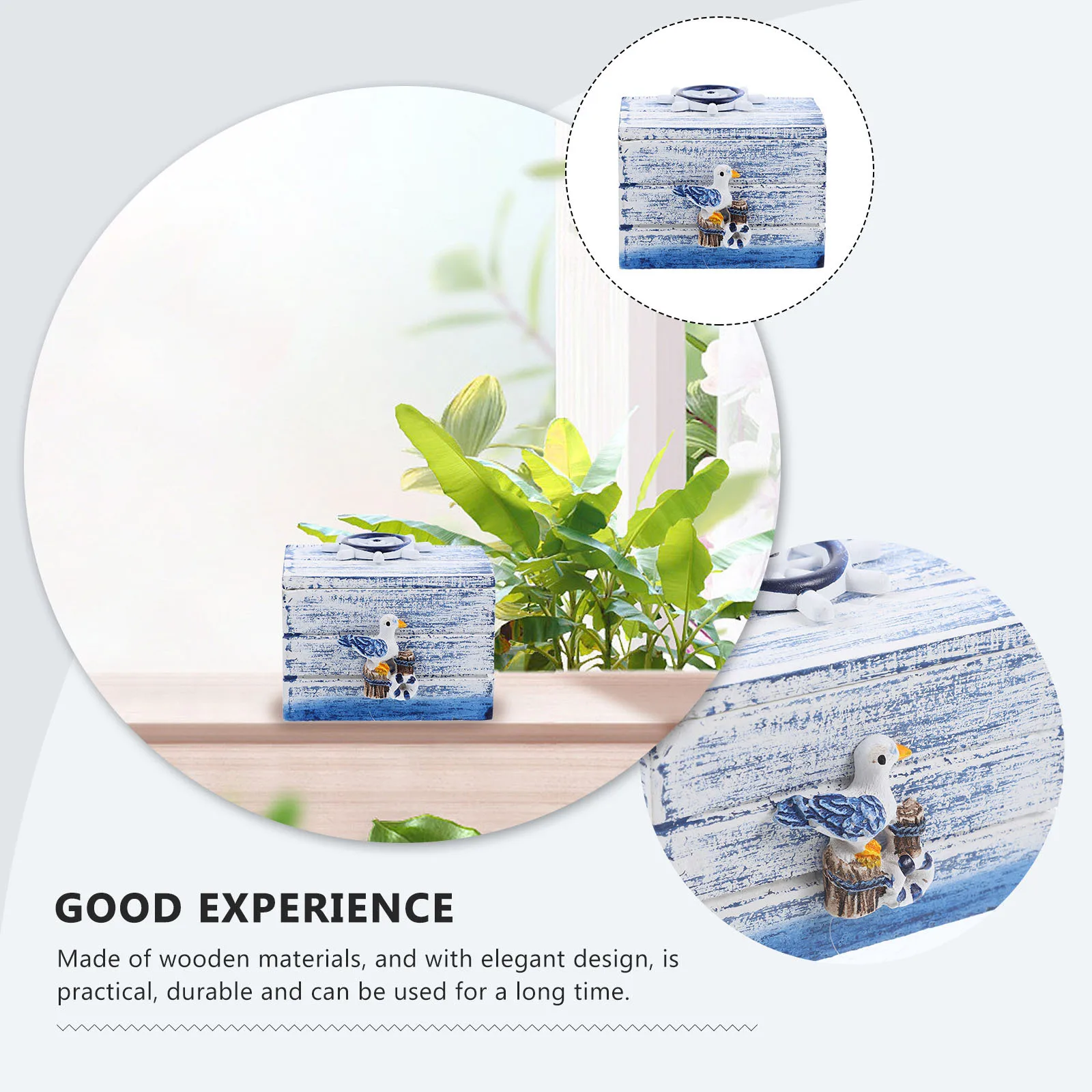 

Mediterranean Storage Box Wooden Jewelry Organizer Beautiful Fashionable Well Made Can Accommodate Many Kinds Small Items Photo