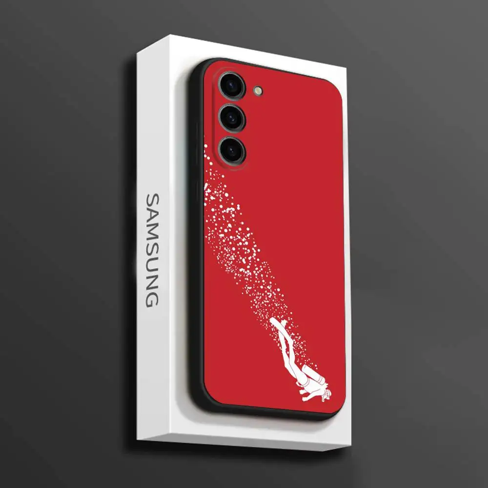 Casing Ponsel Bendera Selam Scuba untuk Samsung Galaxy A 73,72,51,53,52,71,22,5G,Note,J7,8,9 Sampul Hitam Lembut