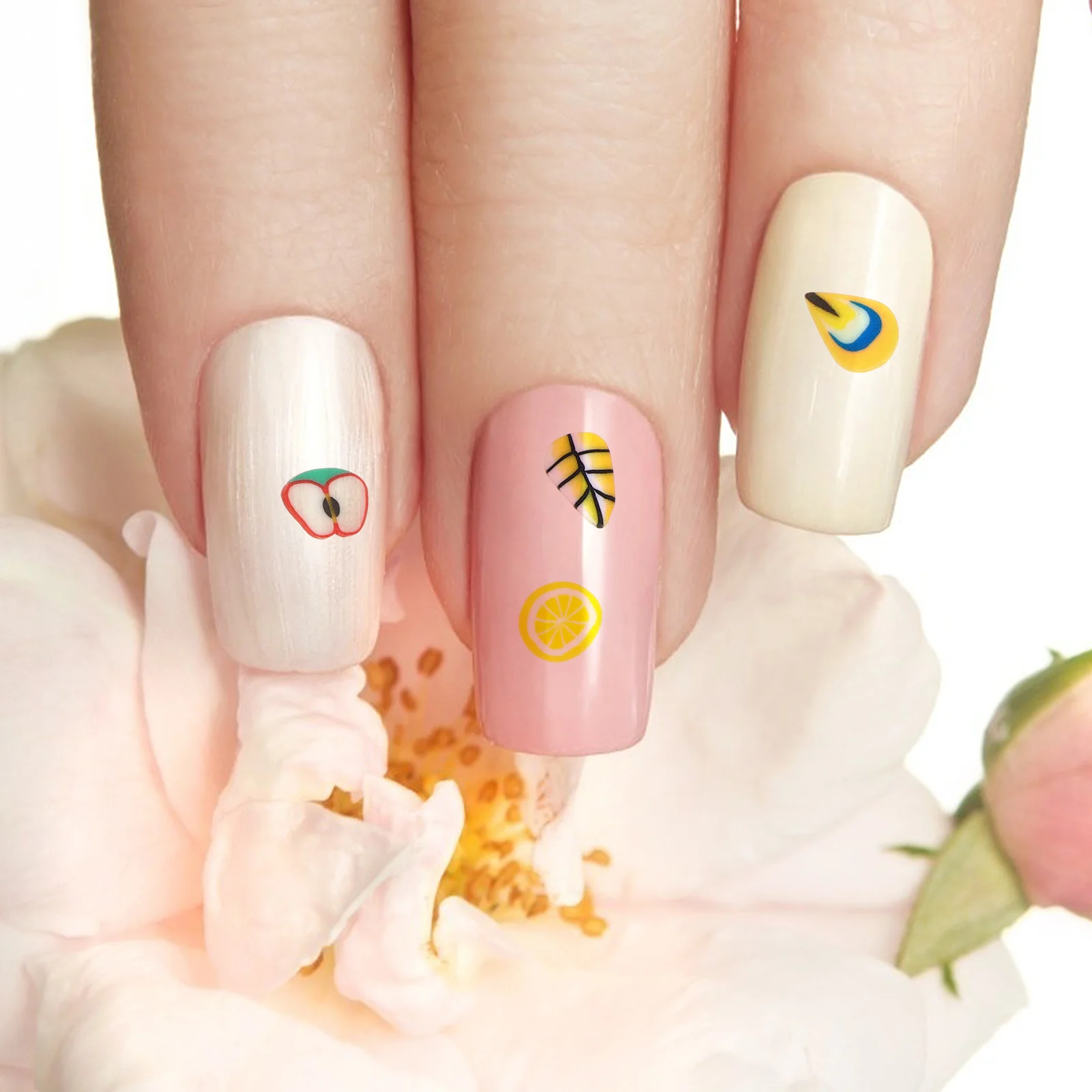 

4Packs Nail Fruit Slices Resin Colorful Creative Shapes DIY Nail Art Craft Decoration Suitable Professional Personal Use