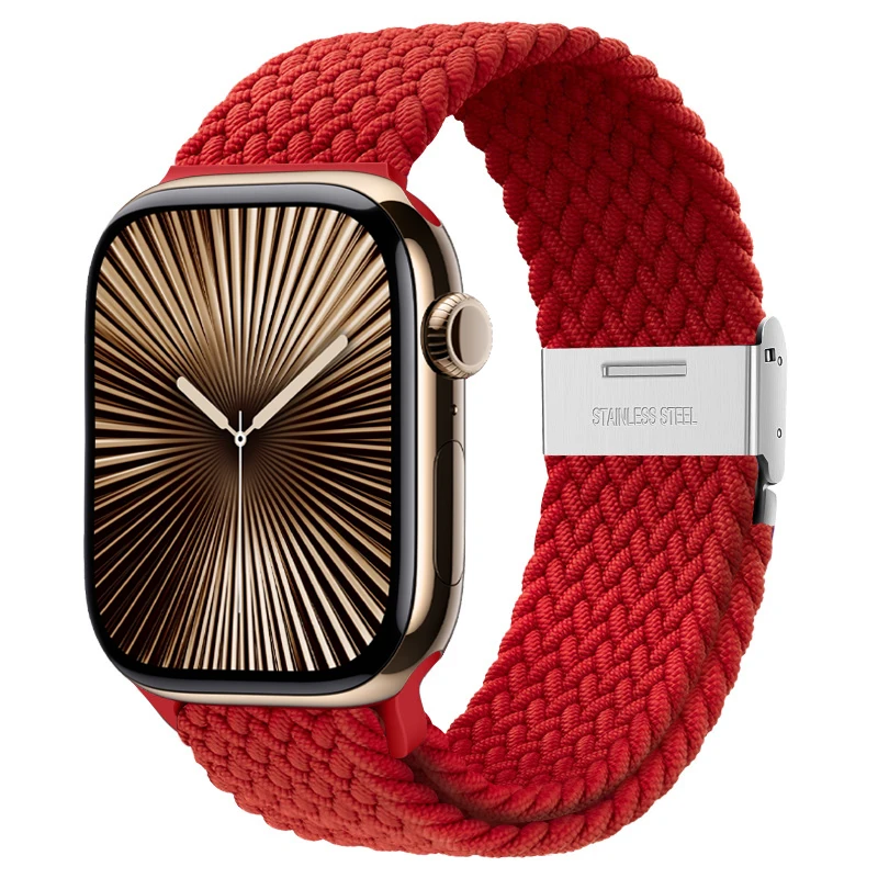 Armband für Apple Watch 46mm 45mm 44mm 49mm 40mm 41mm 42mm Geflochtenes Schlaufenarmband iWatch Serie 12 11 10 8 9 7 SE Ultra