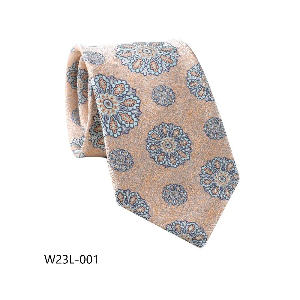 Linbaiway Fashion Polyester Wedding Men Tie Business Paisley Floral Pattern Neckties for Mens Groom Collar Neck Tie Cravat