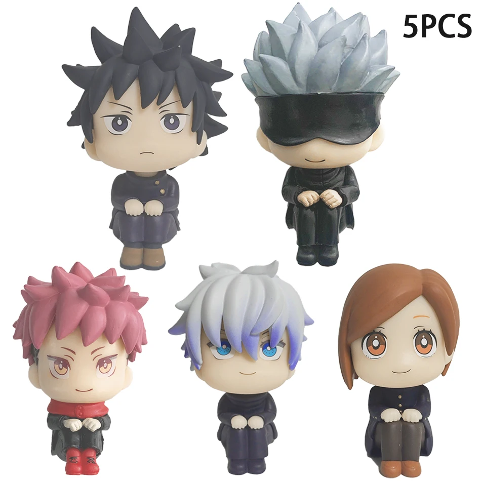 10cm Anime Jujutsu Kaisen Figure Itadori Yuji Gojo Satori Fushiguro Megumi Kugisaki Kawaii Toy Car Decoration PVC Model Gift