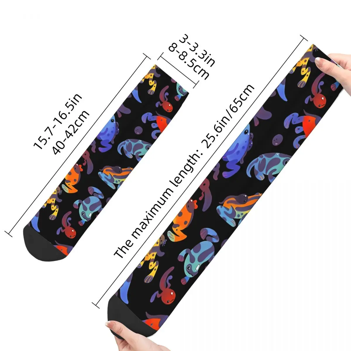 Funny Crazy Sock for Men Poison Dart Hip Hop Vintage Frog Animal Happy Breathable Pattern Printed Boys Crew Sock Casual Gift