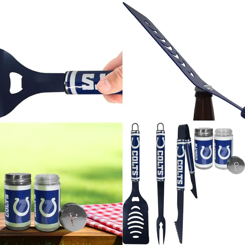 

Colts 3-Piece BBQ Set with Shakers in Team Colors, One Size