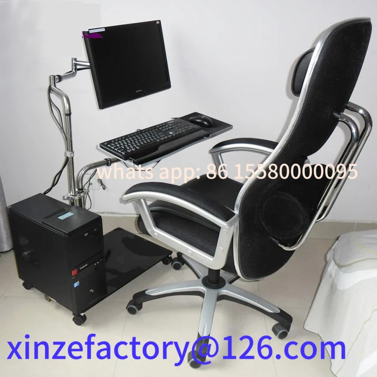 حامل كمبيوتر محمول متحرك بجانب السرير قابل للتخصيص، أريكة قابلة للتعديل، حامل شاشة الكمبيوتر، حامل لوحة المفاتيح، دوار