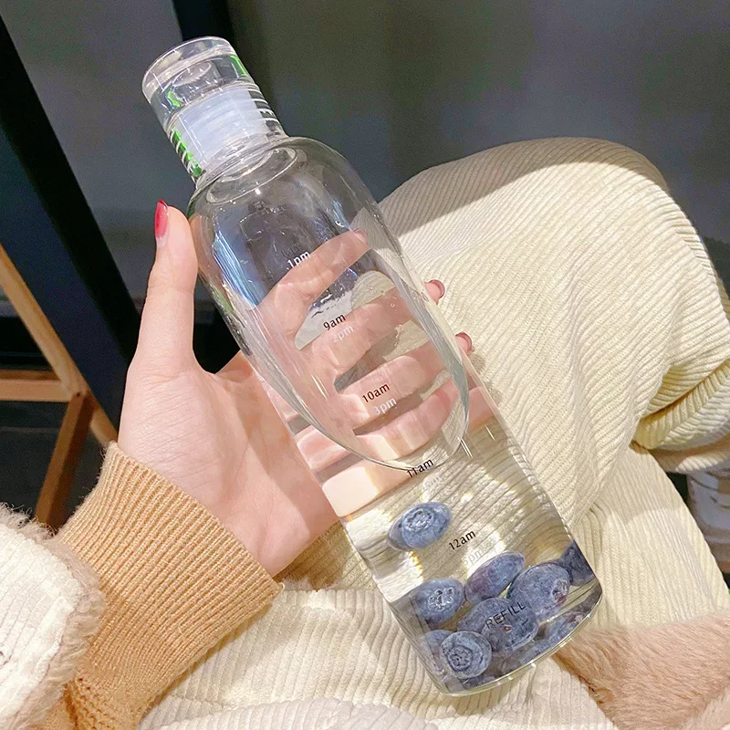 500/750 ml Glas Ins Kreative Mädchen Wasser Flasche Glas Tassen High Sense Stil Trinkflasche Glas Skala Tassen kawaii Wasser Flasche