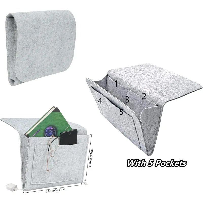 Multifunktionale Aufbewahrungstasche für die Armlehne, rutschfester Sofa-Bett-Organizer mit Telefon-/Buchfächern, robuster Hängebehälter aus Stoff