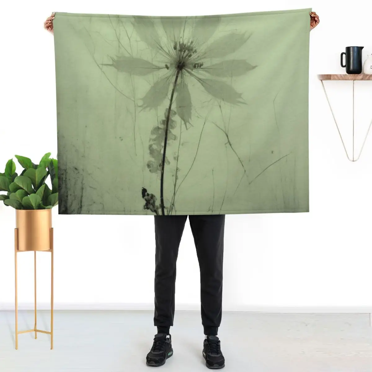 Floral photogram colour Throw Blanket Luxury Thicken for sofa sofa bed blankets ands Decorative Sofa Flannels Blankets