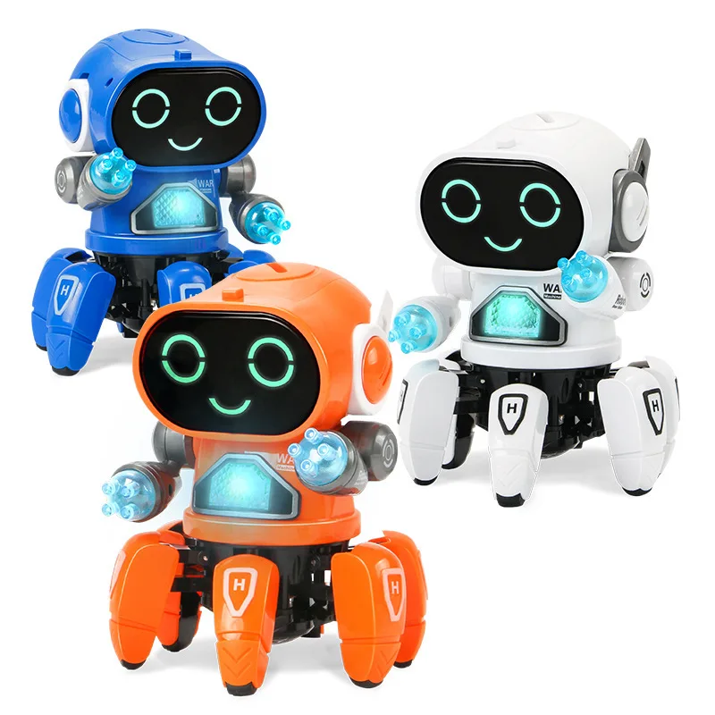 Six-claws Dance Spider Robot LED Music Walking Electric Doll Kids Early Educational Toys for Baby Children Kids Boy Girl Toddler