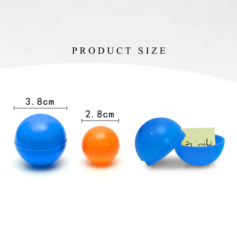 3.8 سنتيمتر البلاستيك اليانصيب كرات السحب رسم كرات جوفاء قابلة للفتح لعبة كرات النشاط مثيرة للاهتمام لعبة كرات الدعائم للحزب