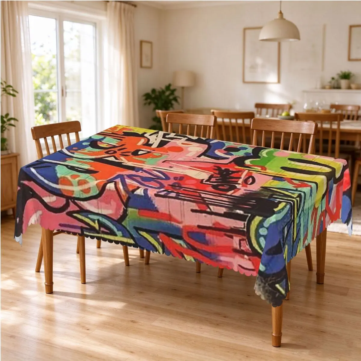 Urban Hip Hop Graffiti Street Art Tablecloth Restaurant Kitchen Rectangular Tablecloth Decorations Tablecloth Dining Table Cover