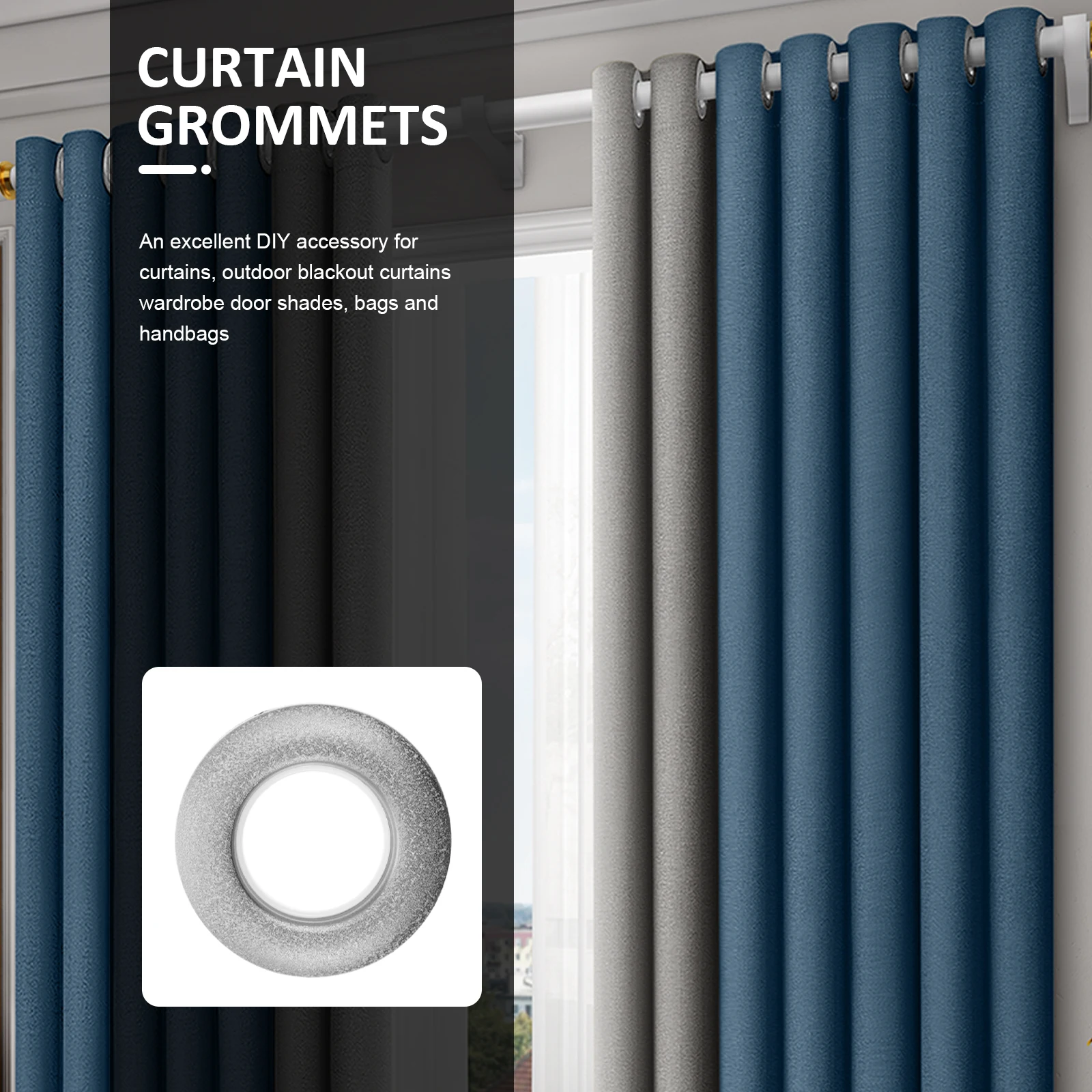 

80pcs Plastic Locking Curtain Grommets Grommets For Curtain Reusable Round Rings For Drapery Window Home Decor Accessories