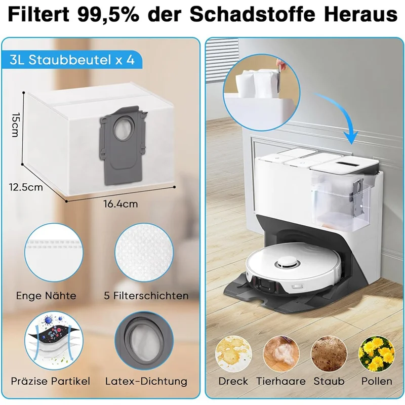 ABUD-untuk Roborock S8 Pro Ultra/S8/S8 +/S8 Plus Suku Cadang Penyedot Debu Sikat Sisi Utama Filter Hepa Kantong Debu Kain Pel