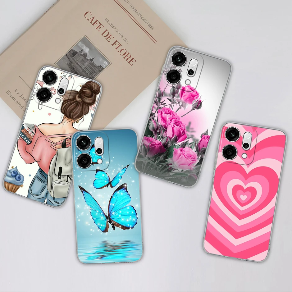 Cases For OPPO Reno 14 Pro 14F Rainbow Kitten Bear Anti-drop Camera Protection Simple Transparent Cover For OPPO Reno14Pro Shell