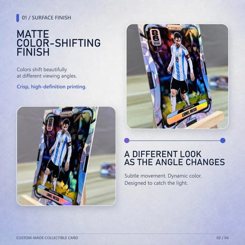 DIY Homemade High-quality Panini Football Collectible Cards Cracked Ice Cristiano Ronaldo Yamal Messi Haaland Sports Cards view 5