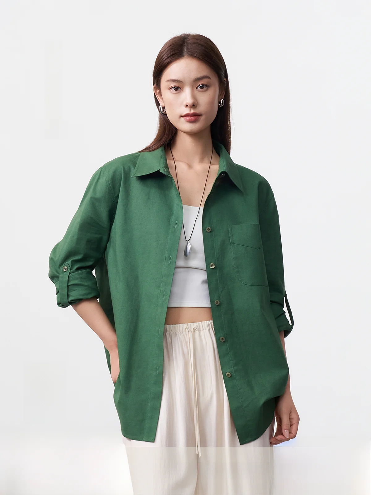 

l Texture Cotton Linen Multi-Color irt Adjustable Cuff Dry And Breathable Dopne Top Women's Faion