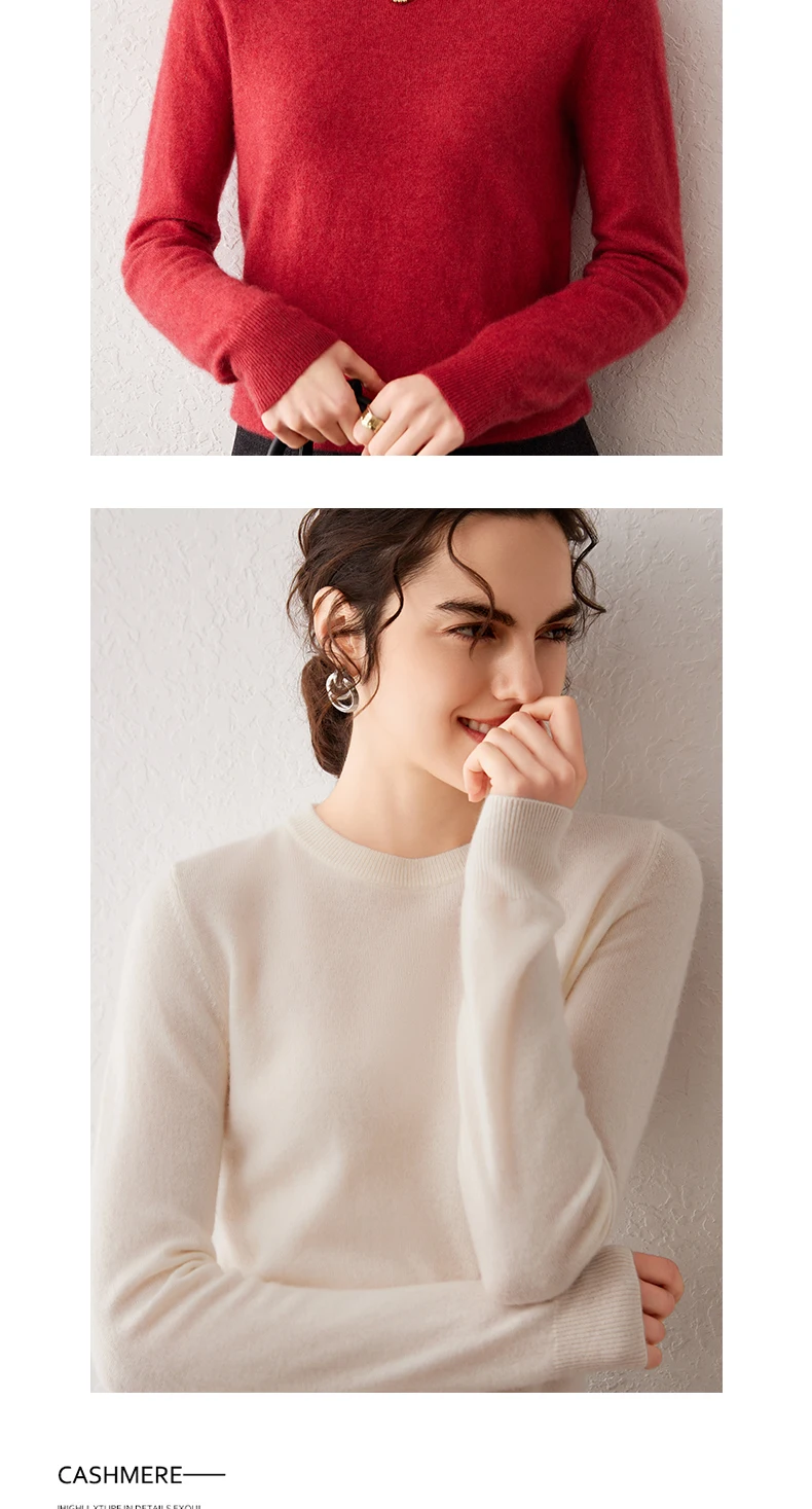 Damen 100% Reiner Kaschmir-Pullover 2026 Herbst Winter Rundhals Langarm Warm Weich Gestrickter Pullover Neue Strick-Oberteile Damenkleidung – Detail 24
