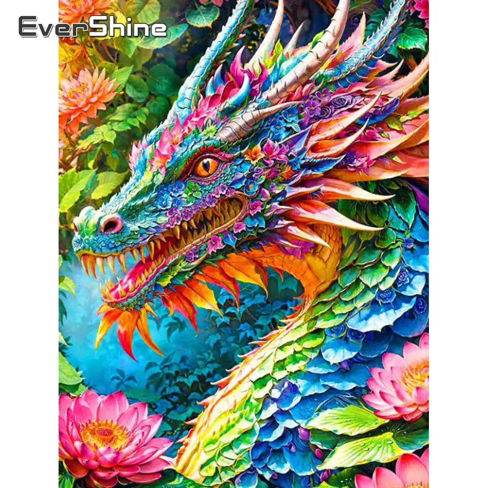 Evershine Diamant Malerei Drache Tier Acryl Handwerk Liefert Diamant Mosaik Blume Stickerei Dinosaurier Wand Dekor