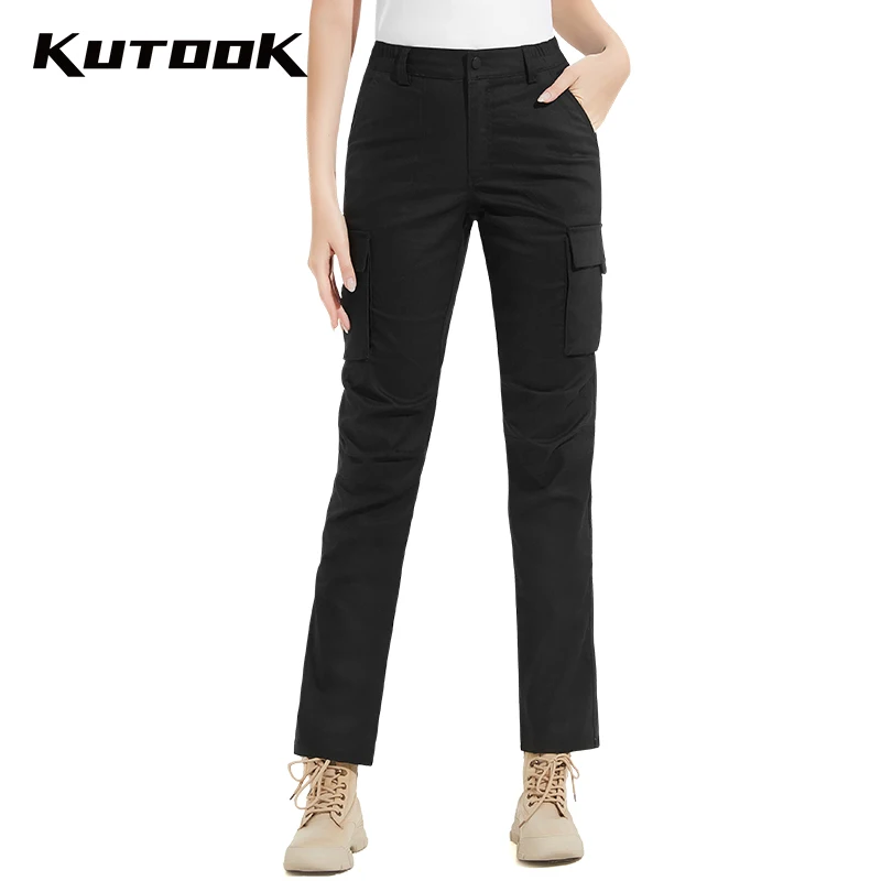 KUTOOK Women Trekking Hiking Pants Waterproof Outdoor Cargo Pants for Women Multi-Pockets Sports Trousers Casual Camping Pants