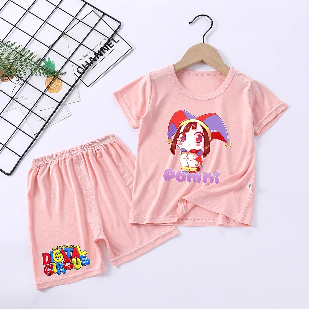 The Amazing Digital Circus Kid Short-sleeved Clothes Pants Suit Anime Summer Thin Pajamas Air Conditioning T Shirt Birthday Gift