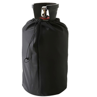 Gas Bottle Cover Waterproof 210D Oxford Cloth Black Foldable Dustproof UV Resistant Windproof for Kitchen & RV Outdoor Cooking