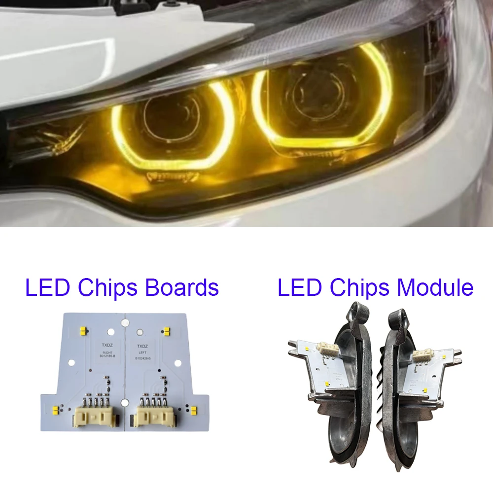 New Yellow Lemon DRL For 2018-2020 BMW M4 M3 F80 F82 F32 F34 F36 LED Headlight Angel Eyes Daytime Runing Light 7493228 7493227