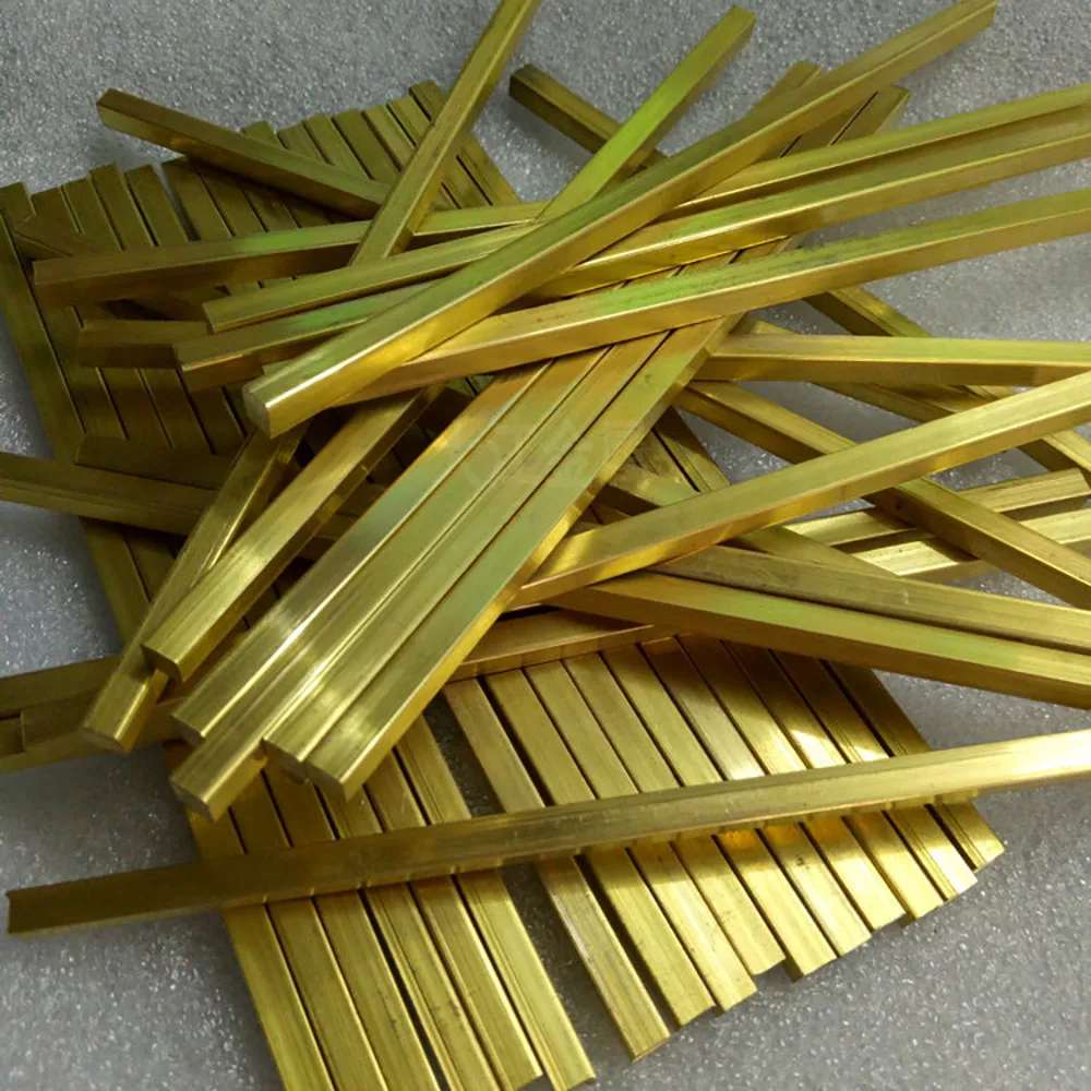 2 Pcs Brass Square Stick Length 500mm Solid Thin Rod 1/1.2/1.5/2/2.5/3/4/4.5/5/5.5/6/6.5/7/8/8.5/9/9.5/10mm Metal Small Bar