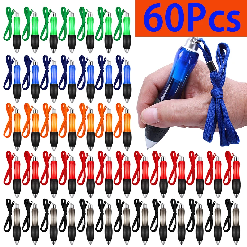 

60Pcs Large Fat Ballpoint Pens Retractable Ballpoint Pen With Suspension Cord Large Wide Grip