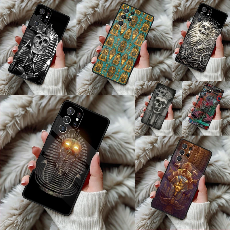 Ancient Egypt Pharaoh Phone Case For Samsung Galaxy S24 S25 S26 Ultra S22 S23 Plus S21 S20 FE Note10 TPU Cover