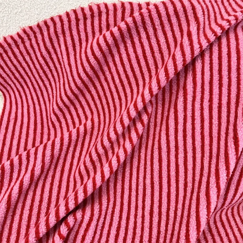 Striped Lamb Wool Fabric 2