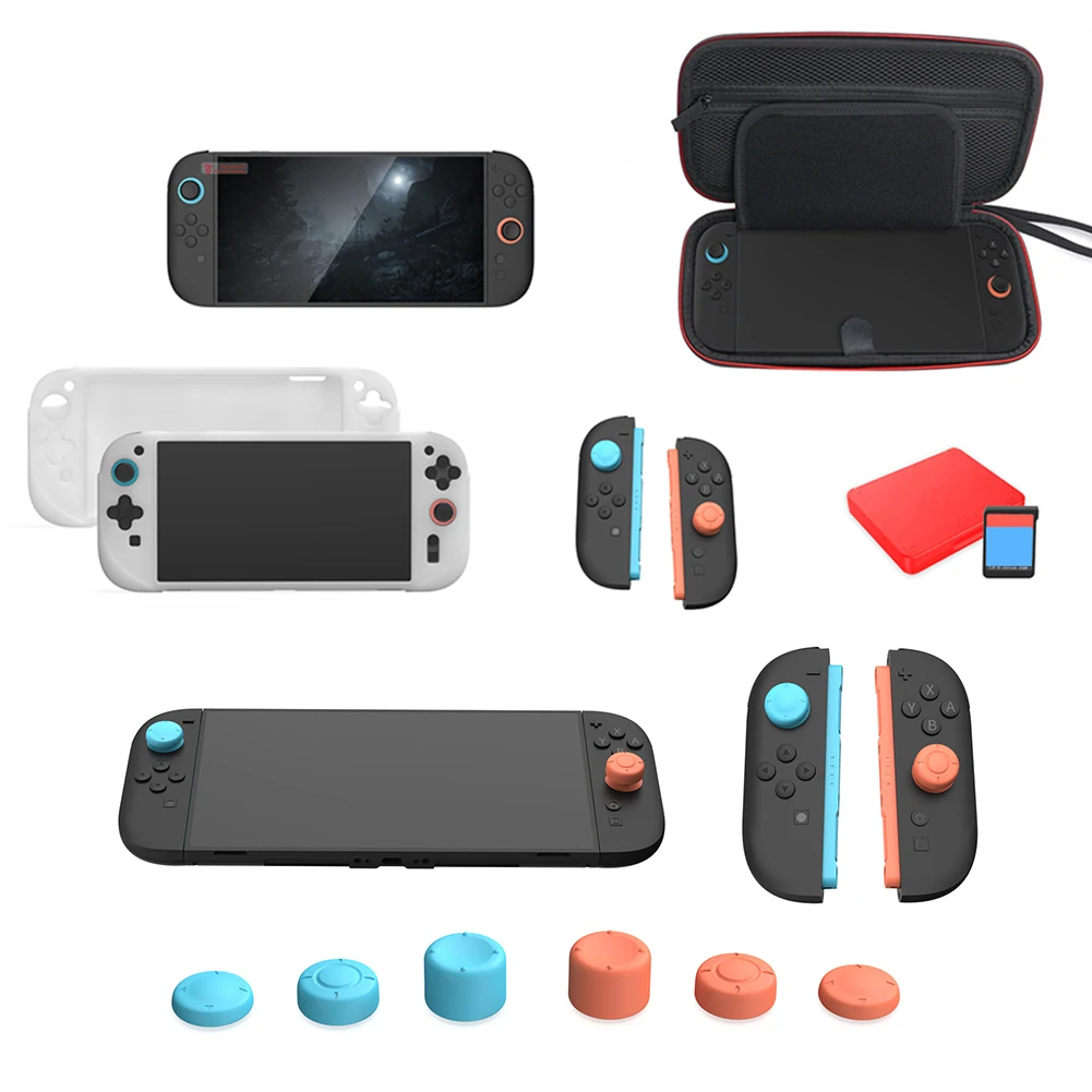 

for Nintendo for Switch 2 Protective Travel Hard Shell Case with Silicone Case & Thumb Grip Caps Protective Carrying Case Bag
