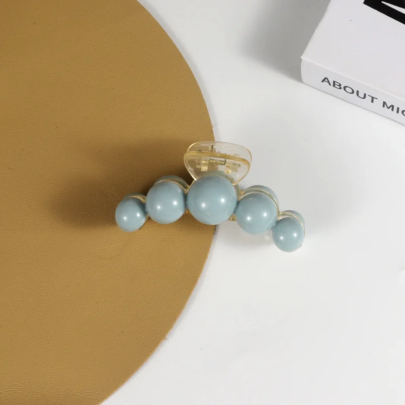 قطعة واحدة من مخالب شعر اللؤلؤ الأزرق البسيط للنساء والفتيات وإكسسوارات الشعر للحفلات #6