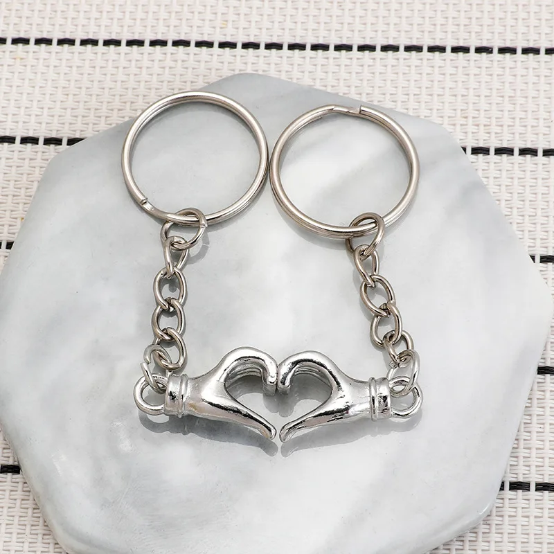 1Pair Couple Keychain Love Heart Key Rings Lovers Love Key Chain For Jewelry Making Diy Birthday Souvenirs Valentine'S Day Gift