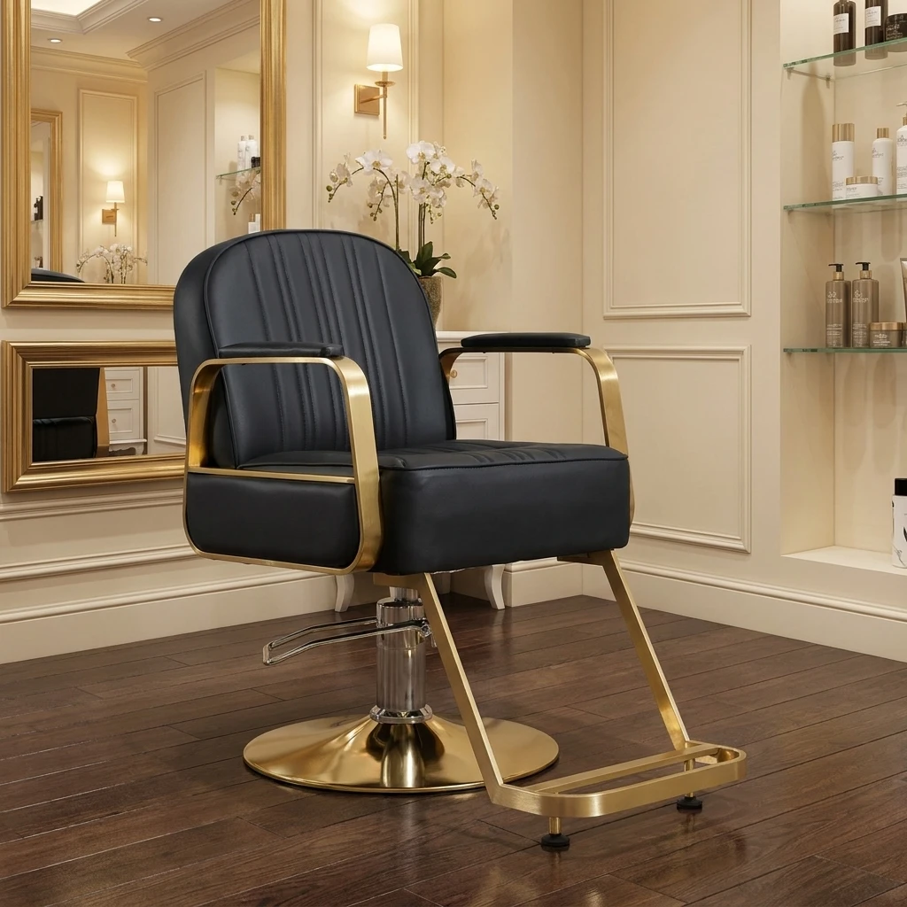 & Luxury Hydraulic Barber Chair Modern Lightweight Salon Furniture Premium Leather Lifting Reclining Hairdressing Chairs