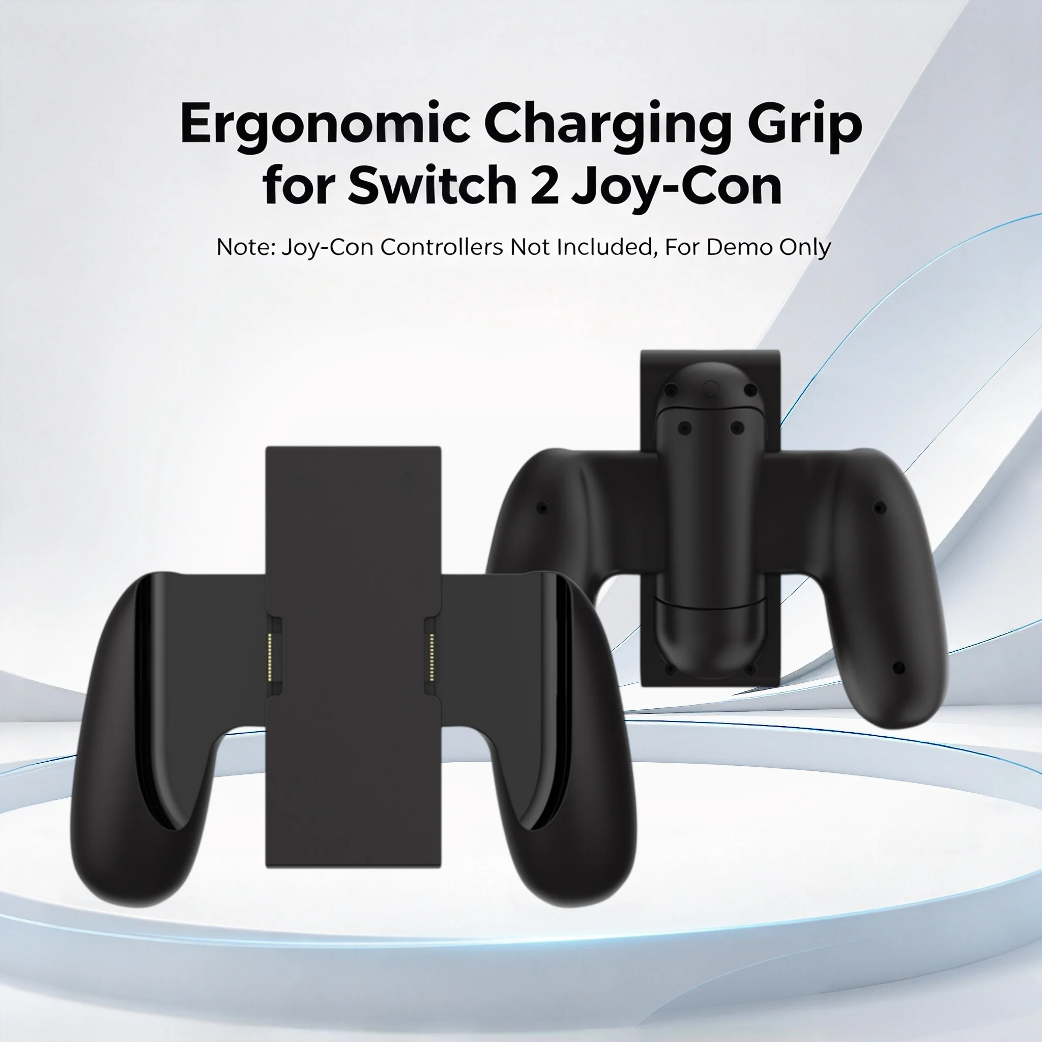 Magnetic Charging Grip for Switch 2 Joy-Con – Snap-On Ergonomic Handle with LED Charge Indicators, Type-C Powered