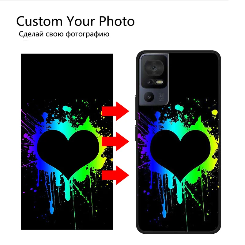 Personalisierte DIY-Foto-Handyhüllen für TCL 40 SE 40R 405 403 TCL 40 NxtPaper 4G 406 Silikonhülle mit persönlichen Bildern, Abbildungen und Schriftzügen