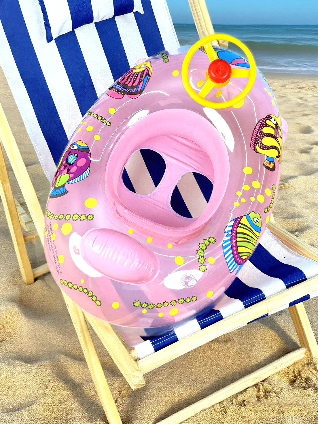 قطعة واحدة من حلقة مقعد حمام السباحة للأطفال القابلة للنفخ، آمنة - عوامة حمام سباحة PVC محسنة للأطفال الصغار #3