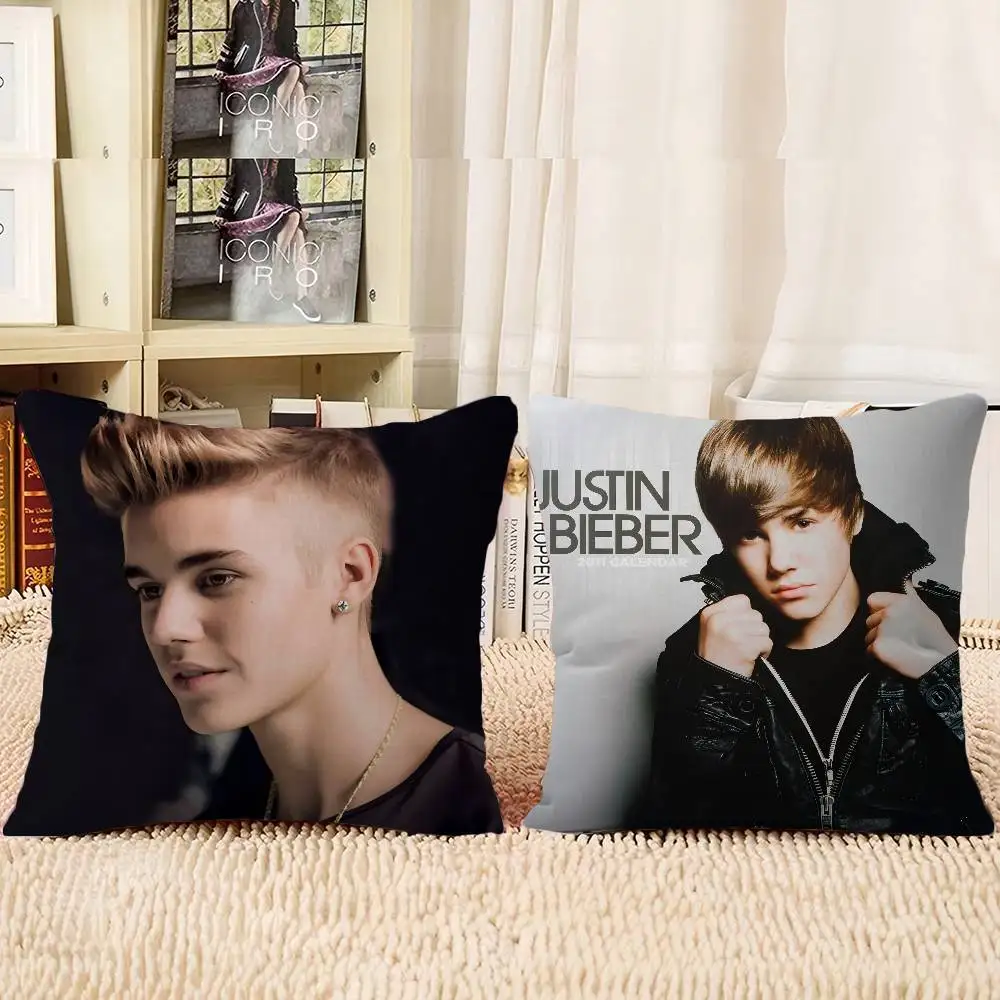 

American Singer Justin Bieber Cushion Cover Inches Farmhouse Decor Home Throw Pillow Covers For Couch Decorations