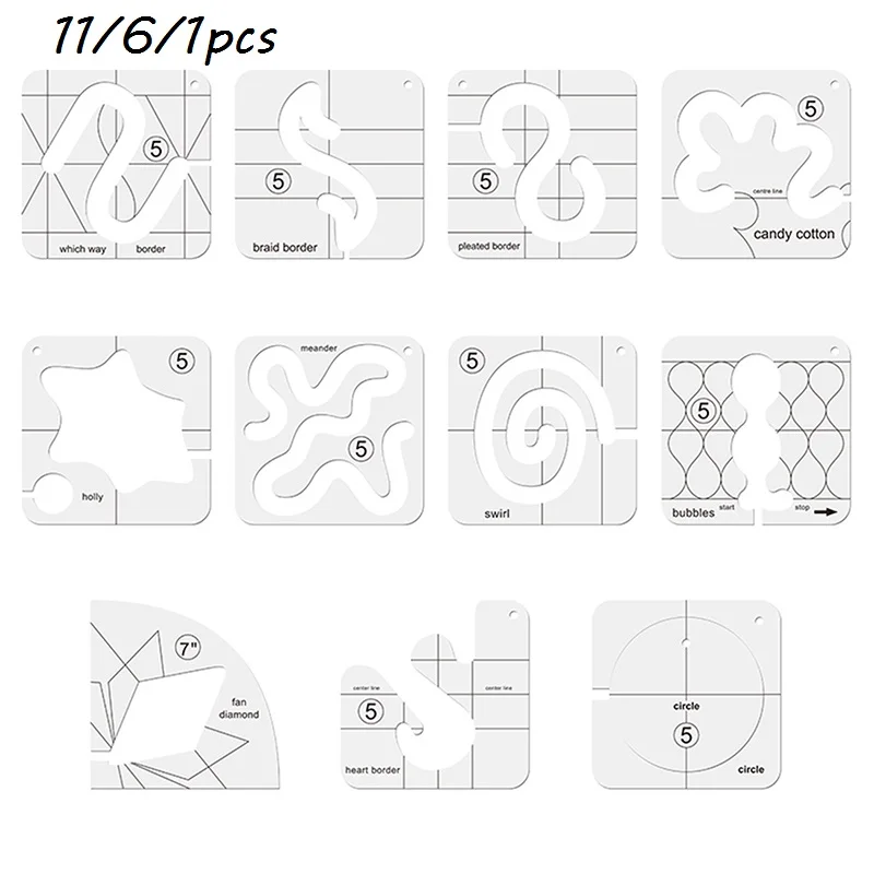 DIY 11/6/5/4/3 sztuk akrylowe do szycia patchworku linijka szybki szablon do rysowania narzędzie do pikowania miarka szablon miarka metryczna