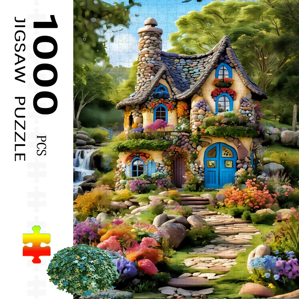 

Fairytale Cottage, Dream Garden 1000pcs Large Paper Puzzle Toy Adult Game Gift Family Interactive Puzzle DIY Home Decor Brain
