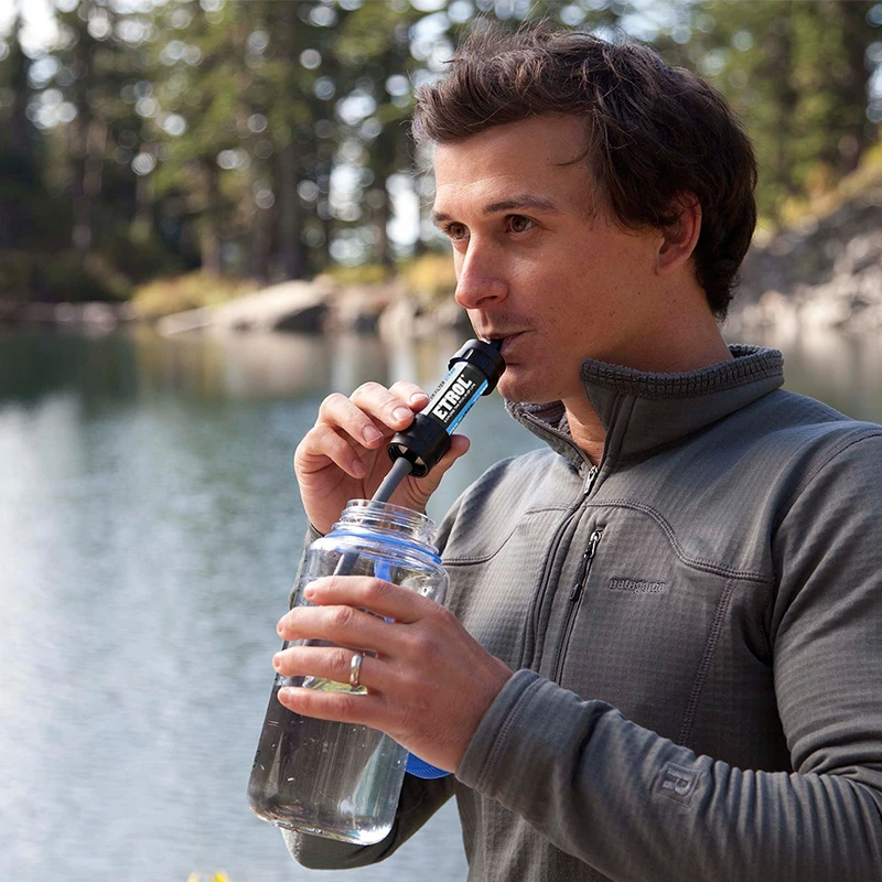 Filtro dell'acqua da esterno per campeggio ed escursionismo